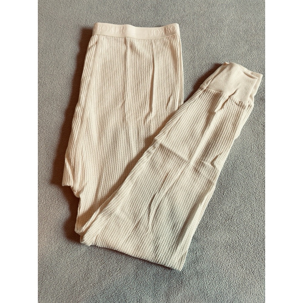 Joe Boxer Thermal Pant Waffle Knit Mens Large Ankle Length Beige VTG 36-38"